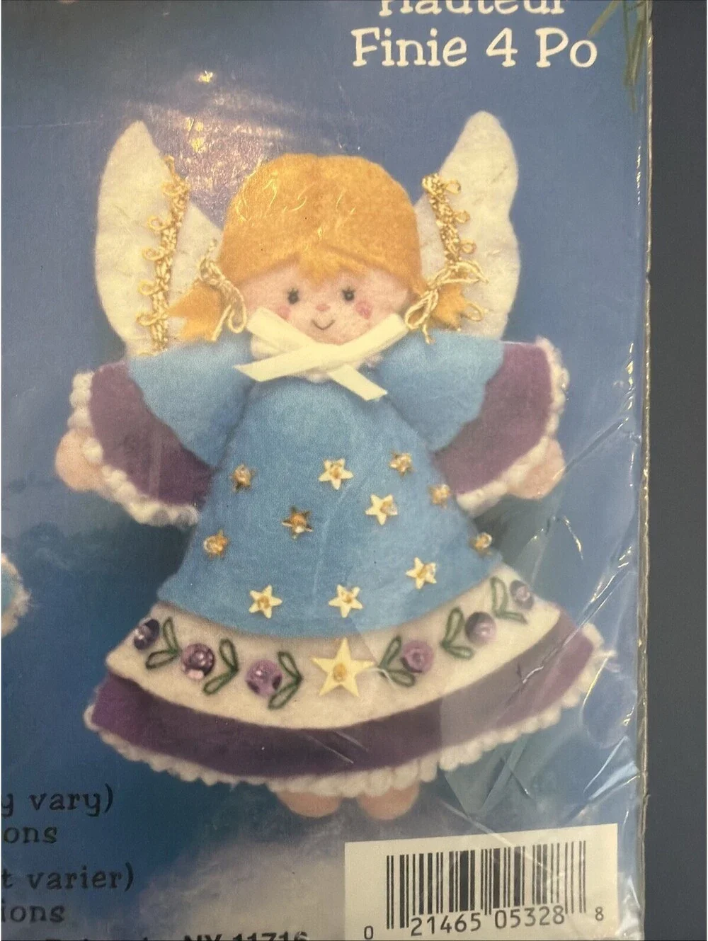 Rare DIY Design Works Felt Ornament Kit Angels 3 Ornaments New Sealed